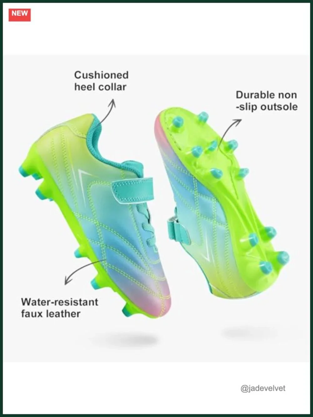 Kids Soccer Cleats for Training Matches Firm Ground Lightweight Faux Leather